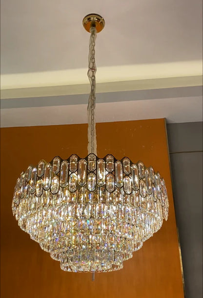 Modern Light Luxury Round/Rectangle Crystal Chandelier Set For Living Room/Dining Room/Bedroom