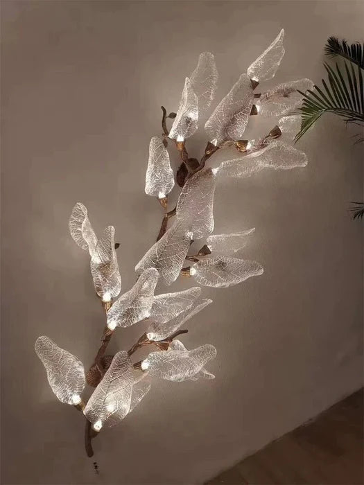 Creative Bionic Resin Leaves Wall Lamp