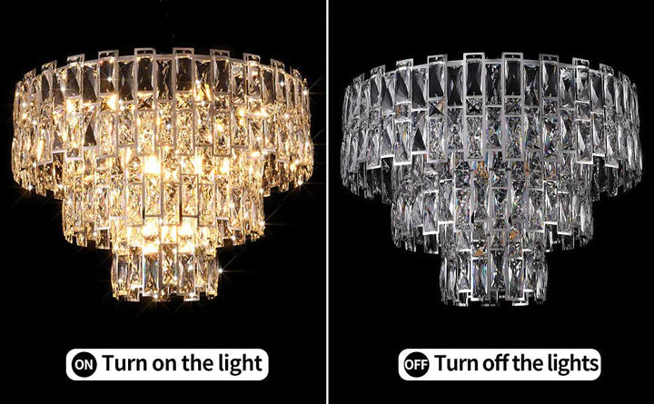 Multi-tiered Crystal Flake Chandelier for Bedroom/Living Room/Dining Room