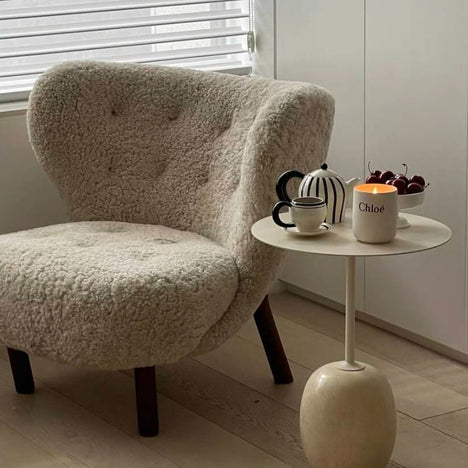 Classic Cozy White Fleece Plush Accent Lounge Chair