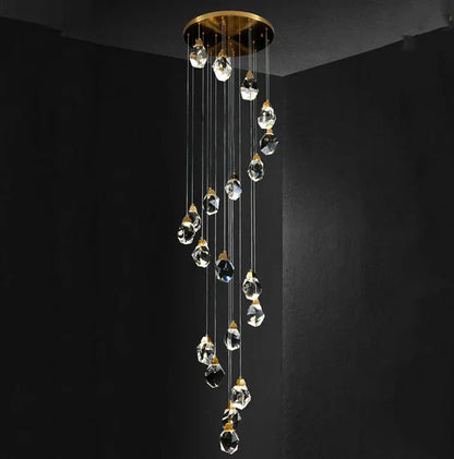 Modern Creative Crystal Prisms Stone Chandelier for Staircase/Foyer/Loft