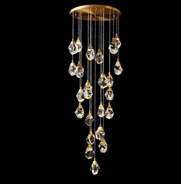 Modern Creative Crystal Prisms Stone Chandelier for Staircase/Foyer/Loft