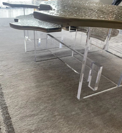 Modern Etching Irregular Coffee Table Set