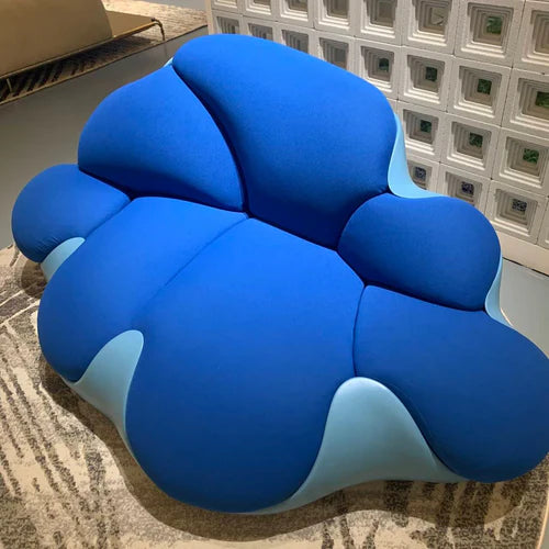 Creative Fiberglass Fabric Blue Cloud Sofa