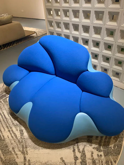 Creative Fiberglass Fabric Blue Cloud Sofa