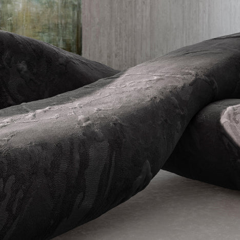 Italian Irregular Black Boa Sofa