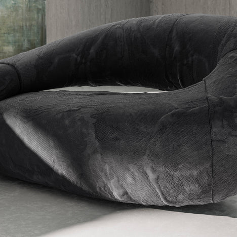 Italian Irregular Black Boa Sofa