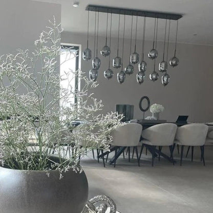 Modern Smoky Gray Glass Chandelier for Dining Room/Kitchen Island