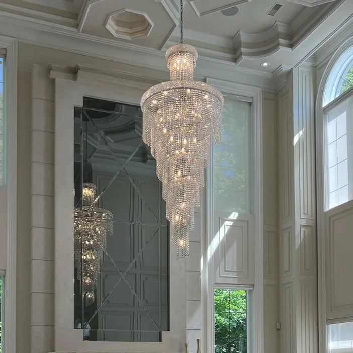 Extra Large Spiral Crystal Chandelier for Staircase/Foyer/Living room