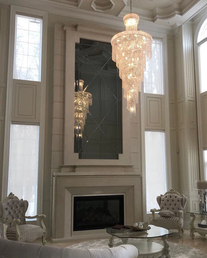 Extra Large Spiral Crystal Chandelier for Staircase/Foyer/Living room