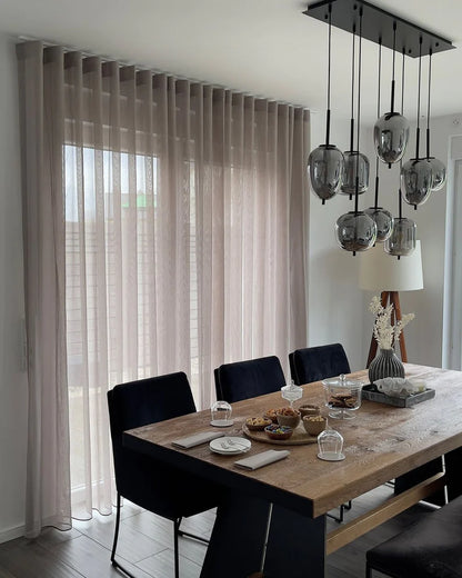 Modern Smoky Gray Glass Chandelier for Dining Room/Kitchen Island