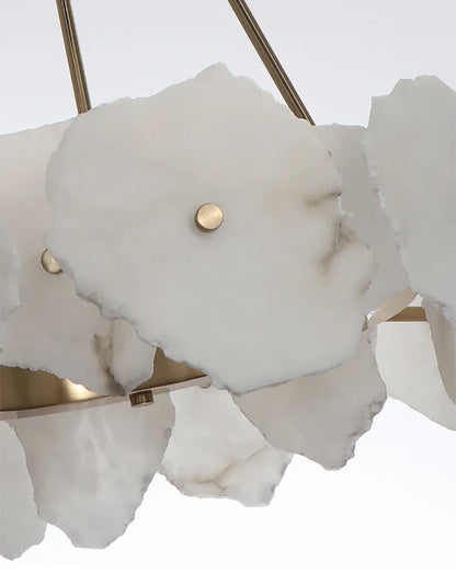 Modern Multi-layer White Alabaster Chandelier for Staircase/Foyer