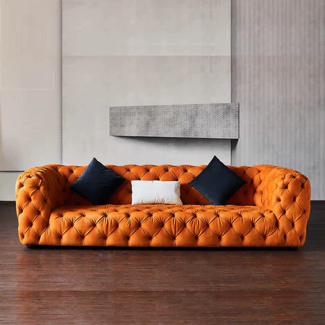 Luxury Leather Tufted Sofa