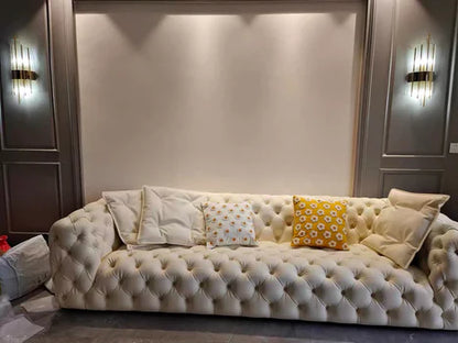 Luxury Leather Tufted Sofa