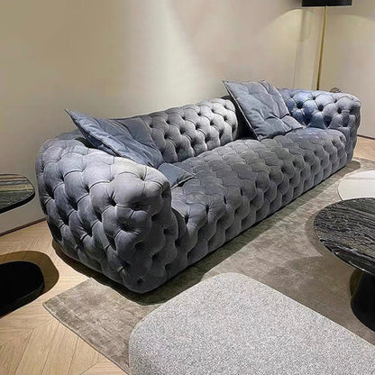 Luxury Leather Tufted Sofa