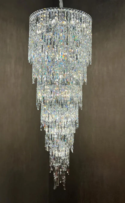 Luxury Multi-layer Crystal Chandelier for Staircase/Foyer