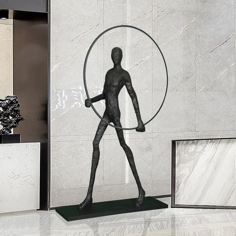 Circle/Square/Triangle Human Statue Art LED Floor Lamp