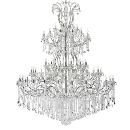 Traditional Clear White Candle Crystal Chandelier for Staircase/Foyer/Living Room/Villa