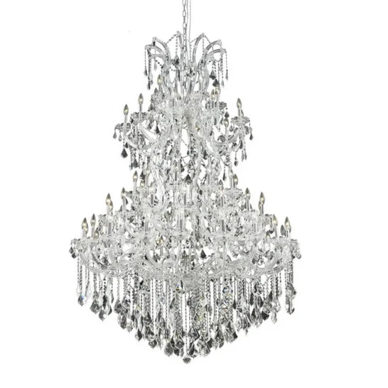 Traditional Clear White Candle Crystal Chandelier for Staircase/Foyer/Living Room/Villa