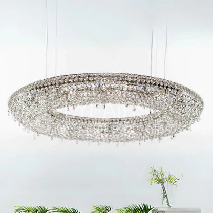 Luxury Circle Colorful Crystal Chandelier for Living Room/Low-ceiling