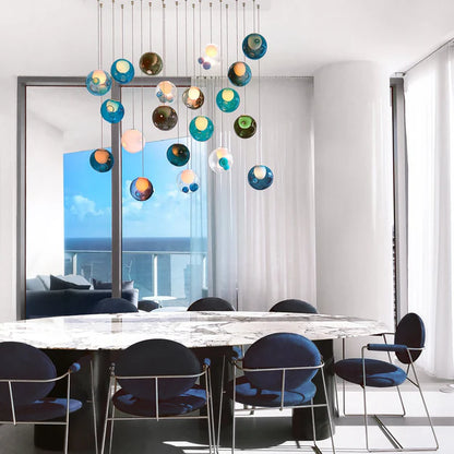 Post Modern Gradient Colorful Ball Pendant Chandelier