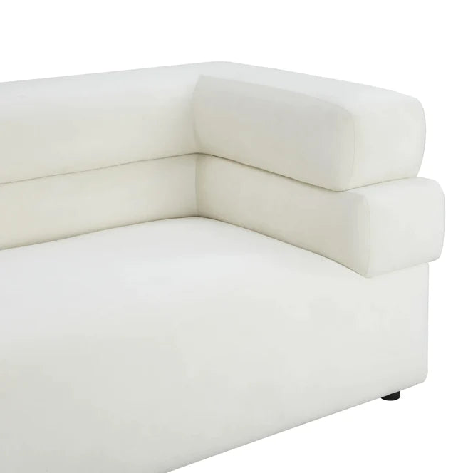 Cozy Cream Velvet Straight Sofa