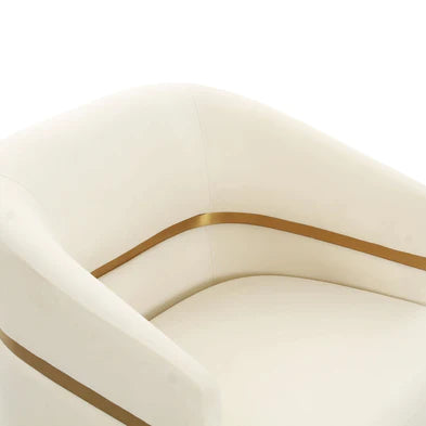 Luxury Style Cream Velvet Accent Sofa Chair