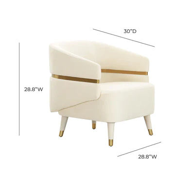 Luxury Style Cream Velvet Accent Sofa Chair