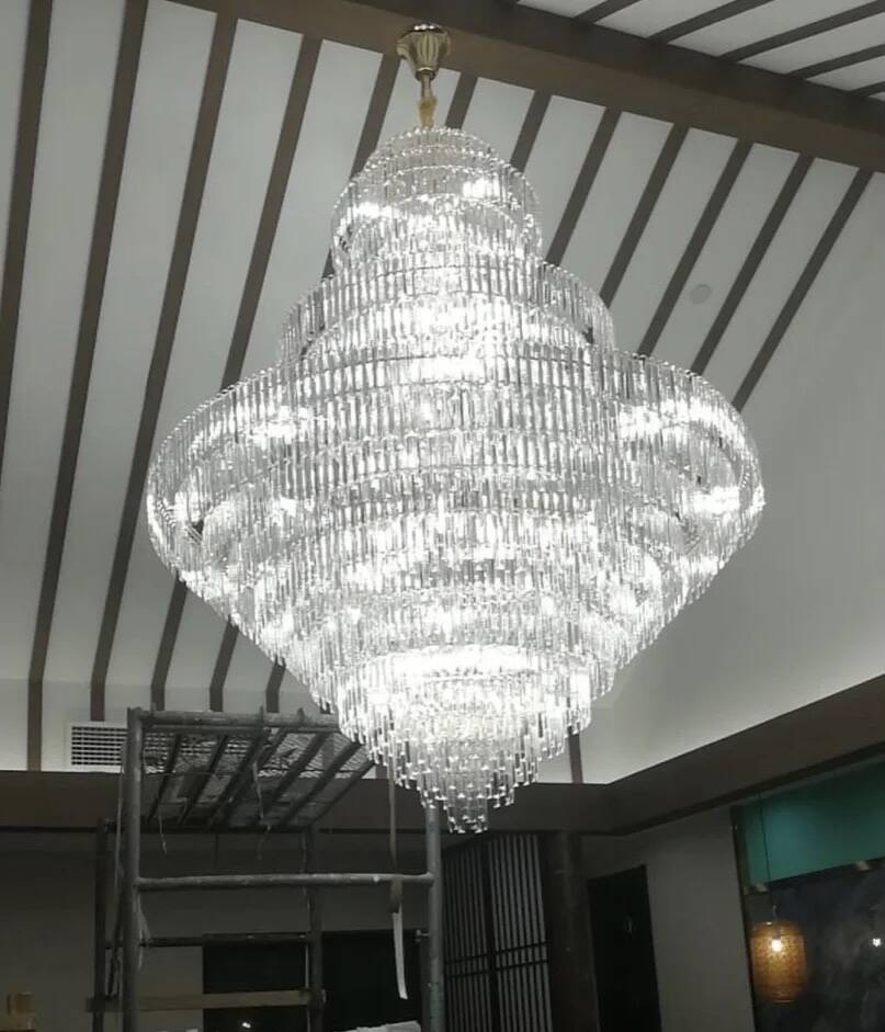 Luxury Multi-tiered Extra Large Crystal Chandelier for Staircase/Foyer/Entryway