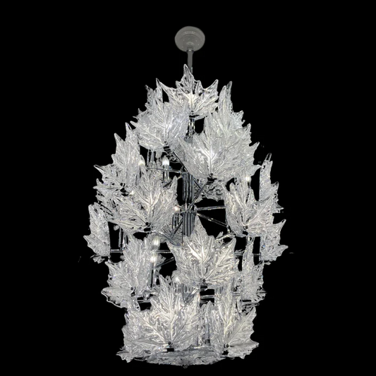 Modern Creative Clear Crystal Maple Leaf Chandelier for Living Room/Bedroom