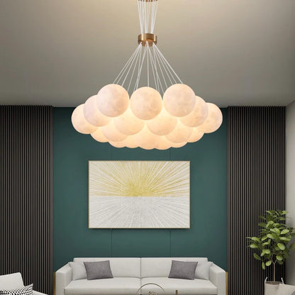 Bubble Moon Chandelier Bedroom Ceiling Light Modern Nordic Lamp