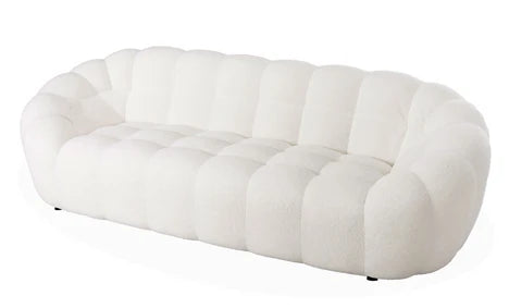 Fleece White Big Pumpkin Loveseat Sofa Chair
