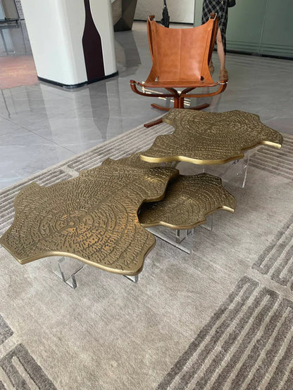 Modern Etching Irregular Coffee Table Set