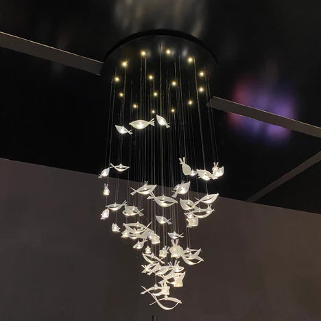 Modern Floating Acrylic Fish Chandelier for Staircase/Foyer/Living Room