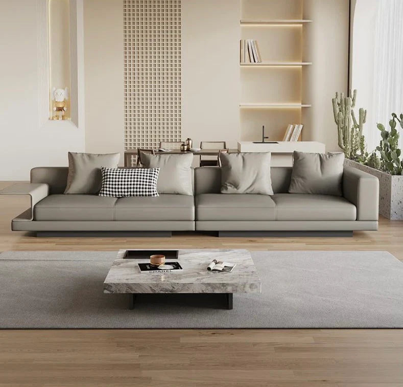 Modern Style Sectional Sofa with Floating Shelf