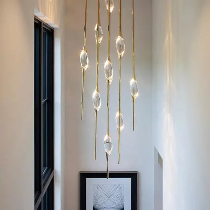 Modern Stick Crystal Chandelier for Staircase/Foyer/Entryway