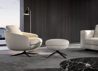 Modern  White Revolving Lounge Chair