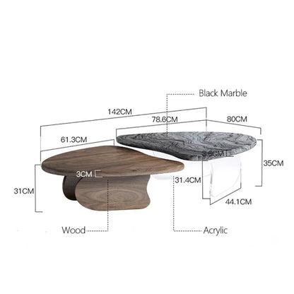 Modern Creative Floating Marble Coffee Table Composition