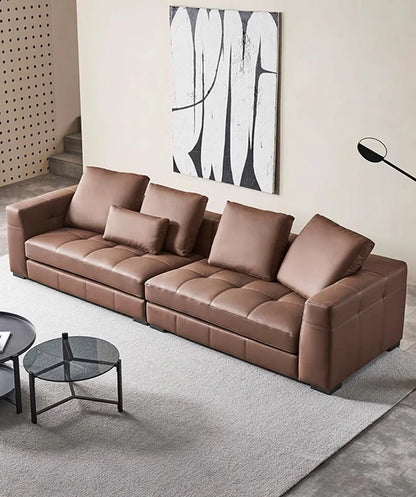 Blazer Straight Row Leather Sofa for Living Room