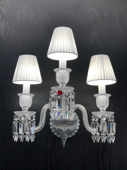 Luxury 3-Candle Crystal Wall Lamp