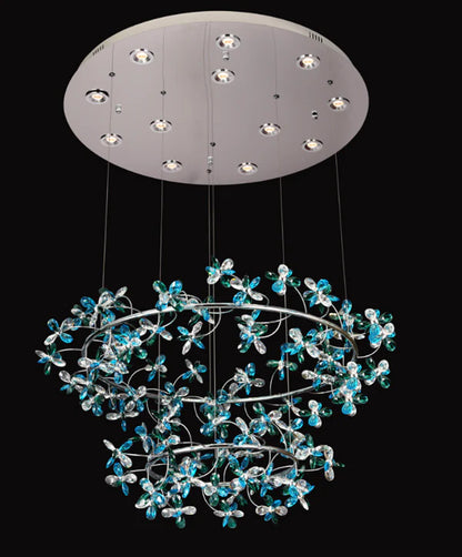 Modern Luxury 1/2/3-Tier Floral Crystal Ring Chandelier for Living Room/Staircase/Foyer