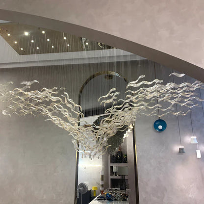 Modern Light Luxury Floating Leaves Chandelier for KItchen Island/Dining Room