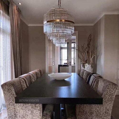 Light Luxury Modern Round Multi-tiered Crystal Chandelier