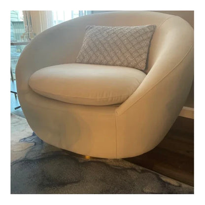 Modern Velvet Swivel Barrel Chair