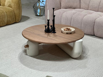 Modern French Cream Style Round Coffee Table