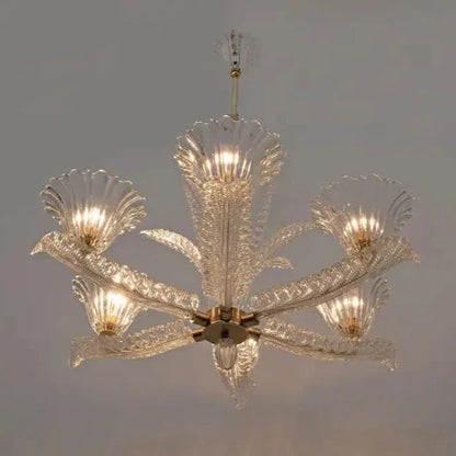 Vintage Italian 6-Arm Glass Chandelier for Low-ceiling/Bedroom/Dining Room