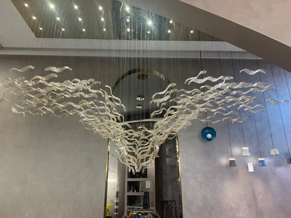 Modern Light Luxury Floating Leaves Chandelier for KItchen Island/Dining Room