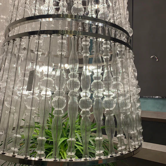 Creative Handmade Glass Cage Chandelier for Living Room/Dining Room/Staircase/Entryway/Foyer