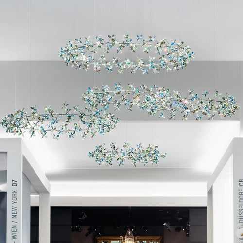 Modern Art Design Floral Crown Crystal Chandelier