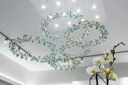 Modern Art Design Floral Crown Crystal Chandelier